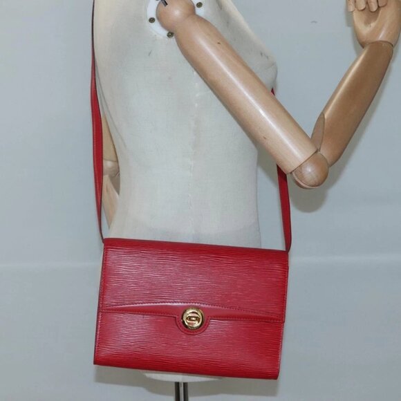 LOUIS VUITTON Epi Pochette Arche Shoulder Bag Red LV Auth - Picture 15 of 16
